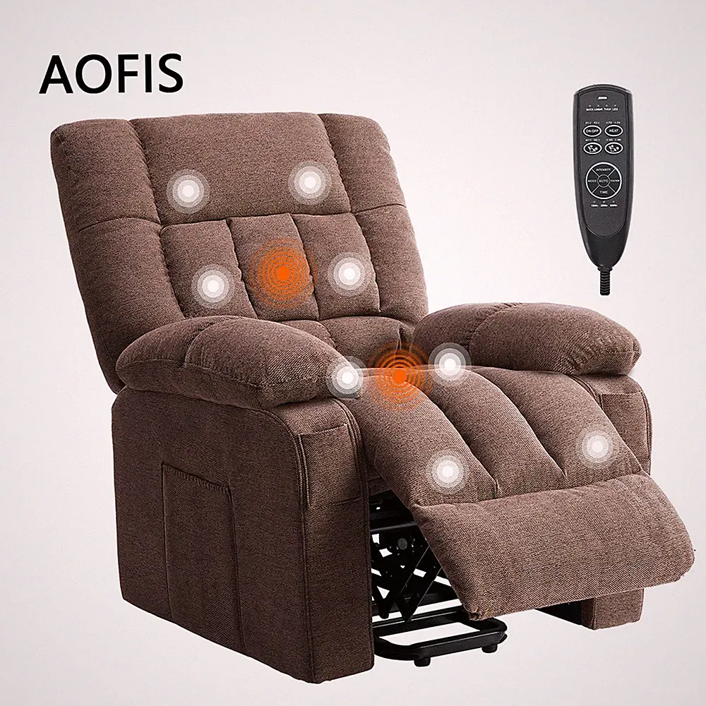 AOFIS Electric Power Lift Reclining Sofa Fabric Recliner Chair w/ Remote&Heating