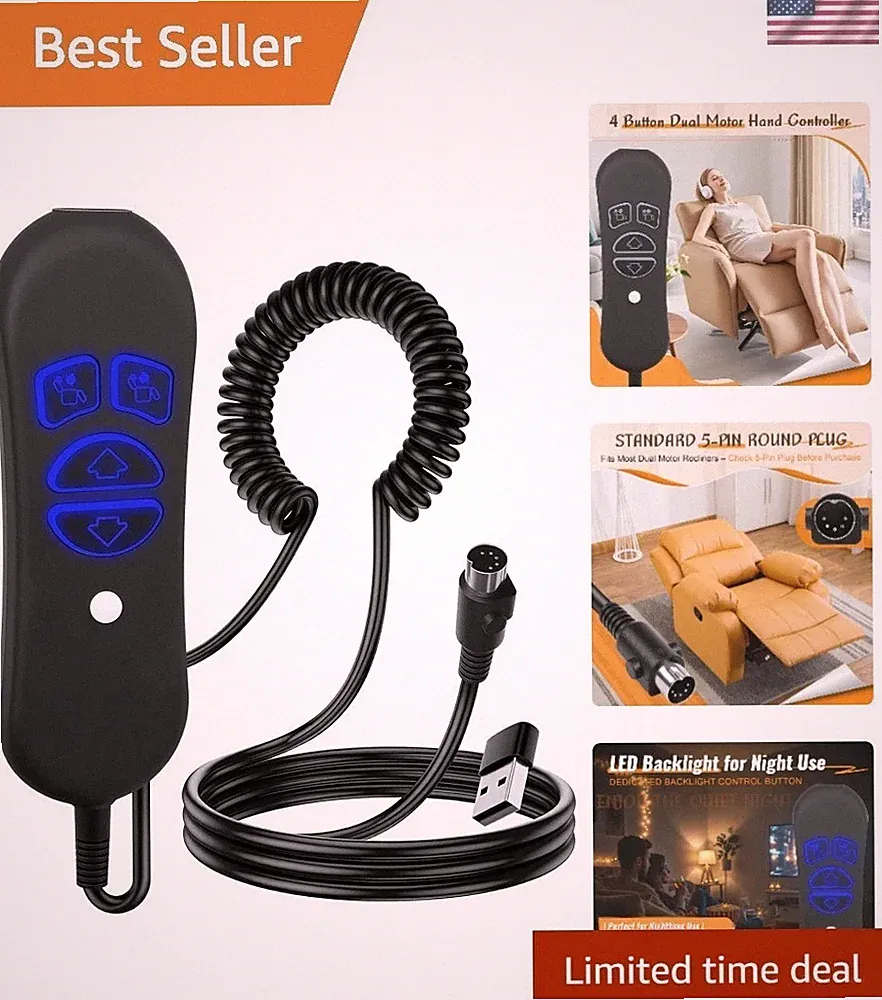 Ergonomic Recliner Remote Control with USB Port & LED Light - Easily Operate
