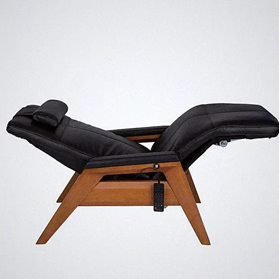 Human Touch Gravis Zero Gravity Recliner Massage Chair Heat Beech Black Leather