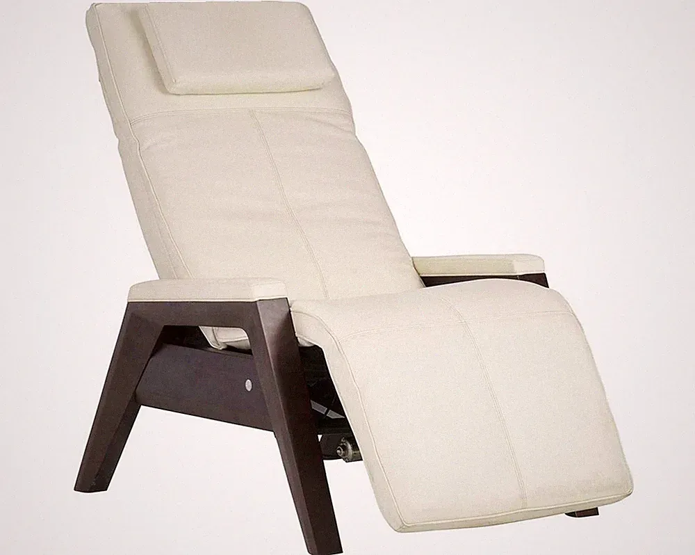 Human Touch Gravis ZG Zero Gravity Recliner Massage Chair Bone Leather Mahogany