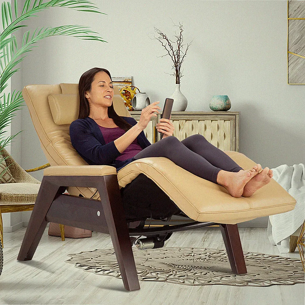 Human Touch Gravis ZG Zero Gravity Recliner Massage Chair Sand Leather with Heat