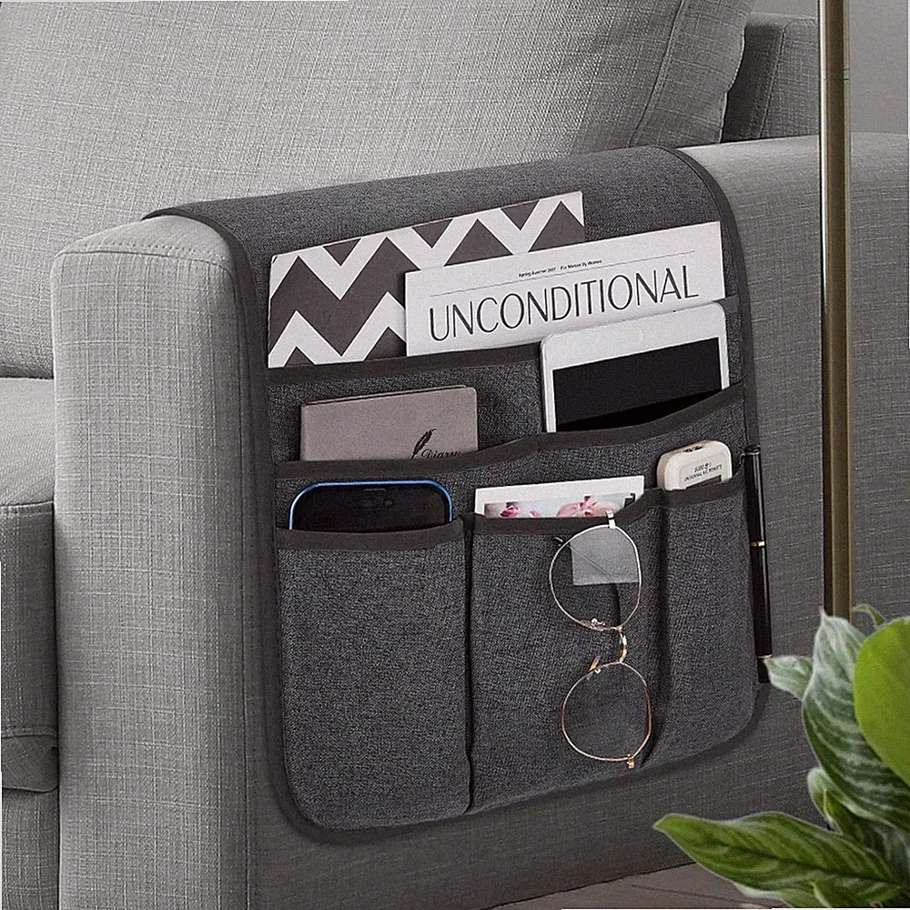 Remote Control Holder Armchair Caddy for Recliner Couch, Color E- Silver Gray